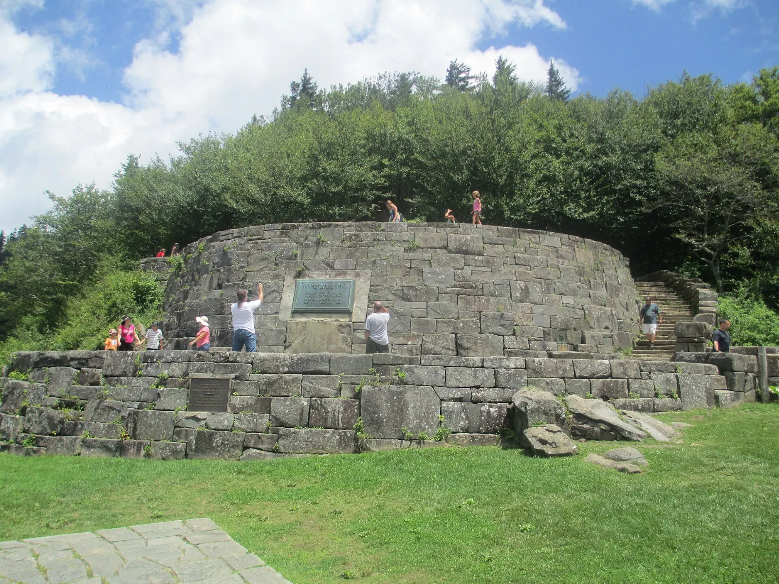 The stone Rockefeller Memorial at Newfound Gap on the Tennessee and North Carolina line, Great Smoky Mountains National Park, Tennessee and North Carolina