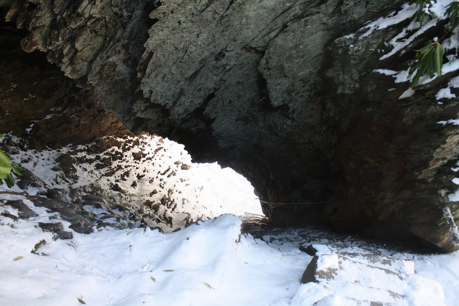 Stone steps leading through Arch Rock on the Alum Cave Trail, Great Smoky Mountains National Park, Tennessee and North Carolina
