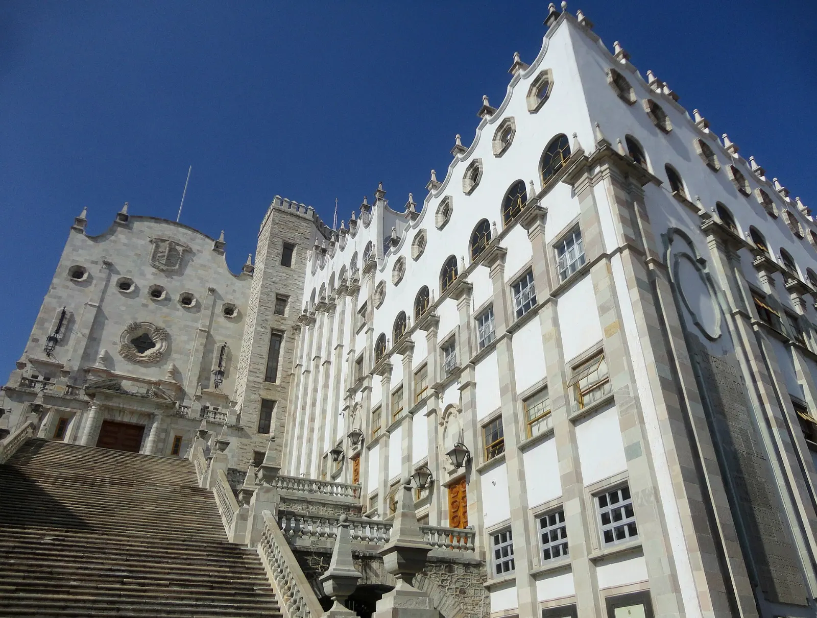 The wide staircase leading up to the University of Guanajuato main building, Guanajuato City, Guanajuato