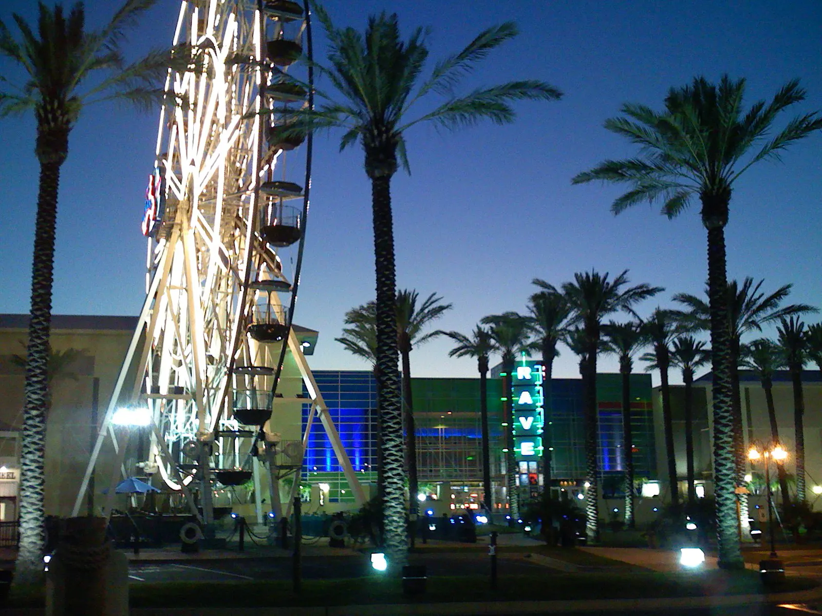 Large Ferris wheel above the marina and shops at The Wharf in Orange Beach, Gulf Shores, Alabama