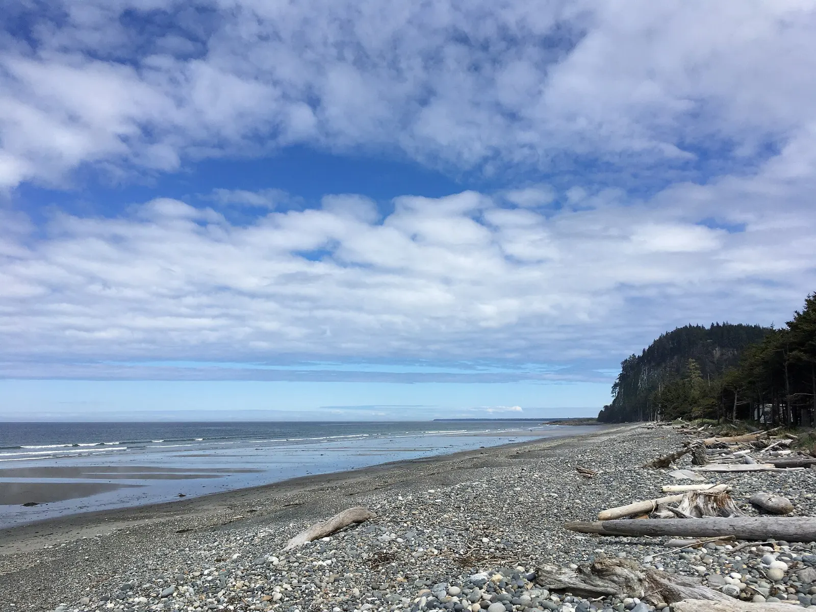 Long sandy beach in Naikoon Provincial Park, Haida Gwaii, British Columbia