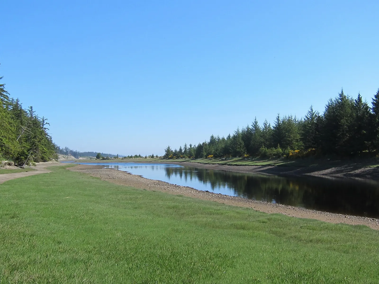 The Tlell River winding toward the coast, Haida Gwaii, British Columbia