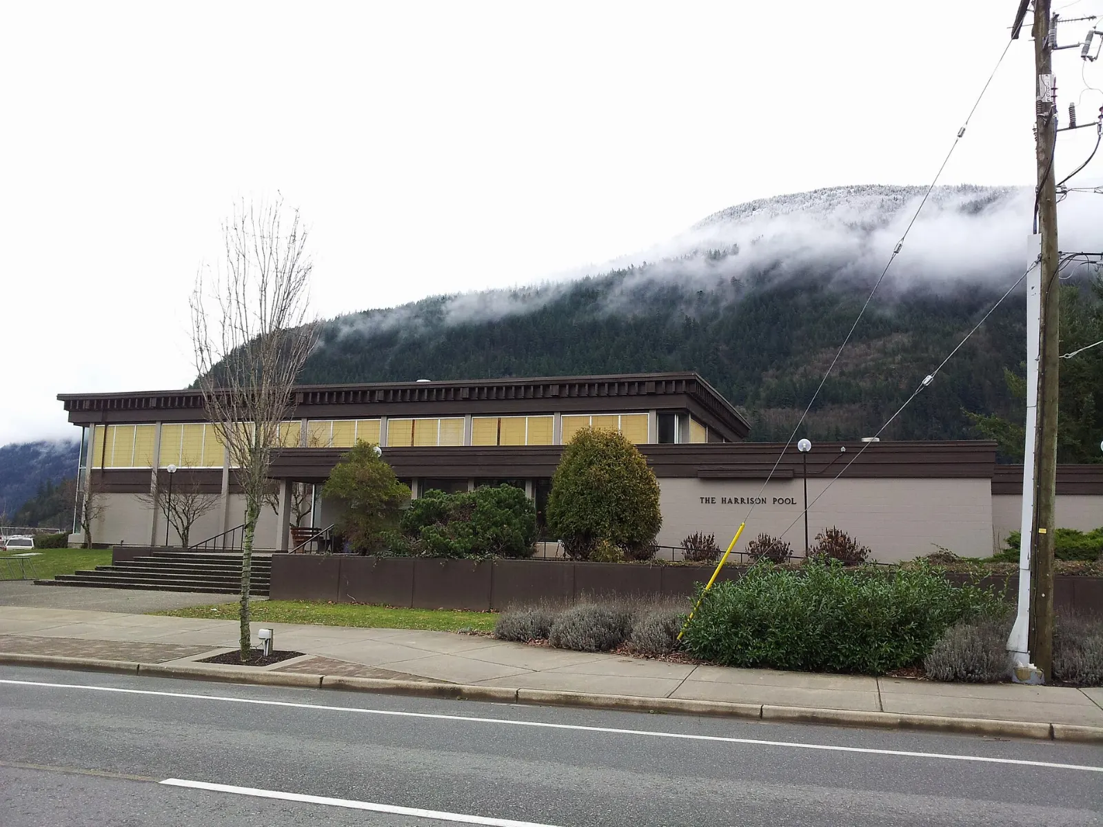 The public hot springs pool building at Harrison Hot Springs, British Columbia