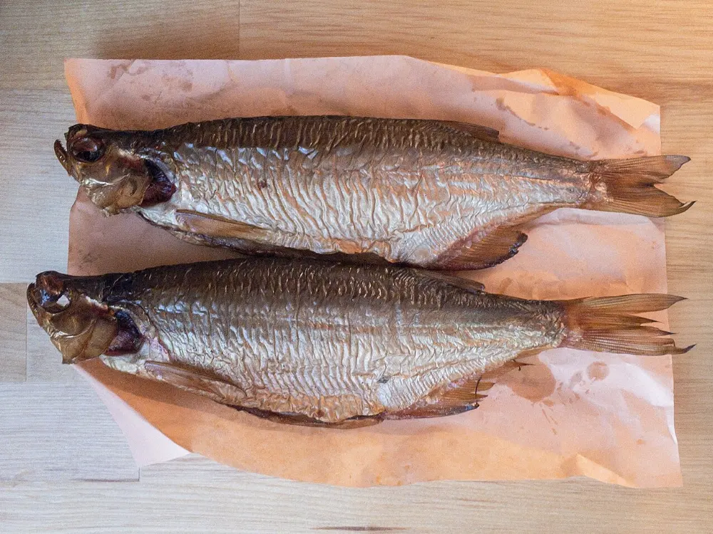 Smoked goldeye in Hecla Island, Manitoba