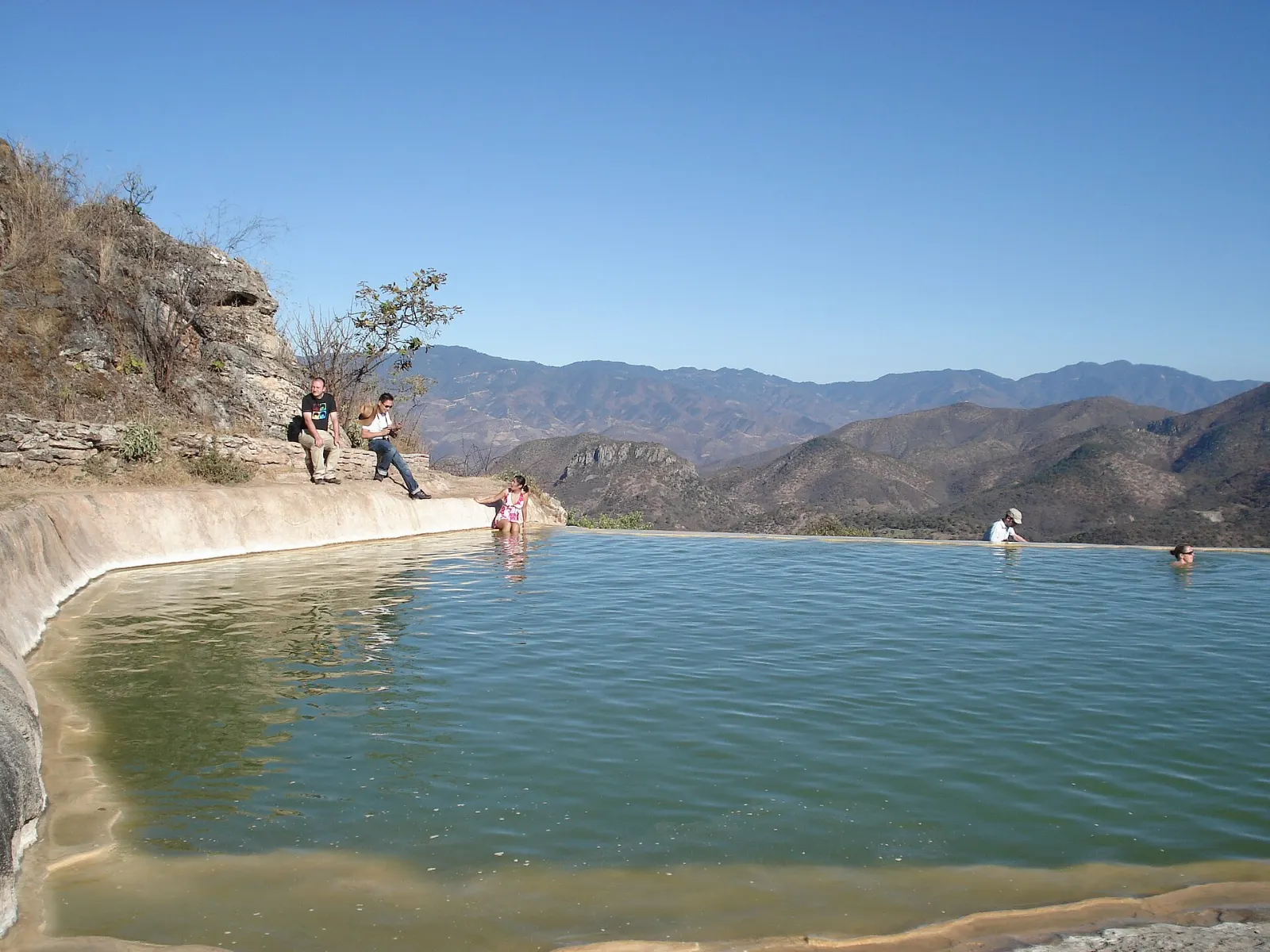 Turquoise pools on the clifftop at Hierve el Agua, Oaxaca