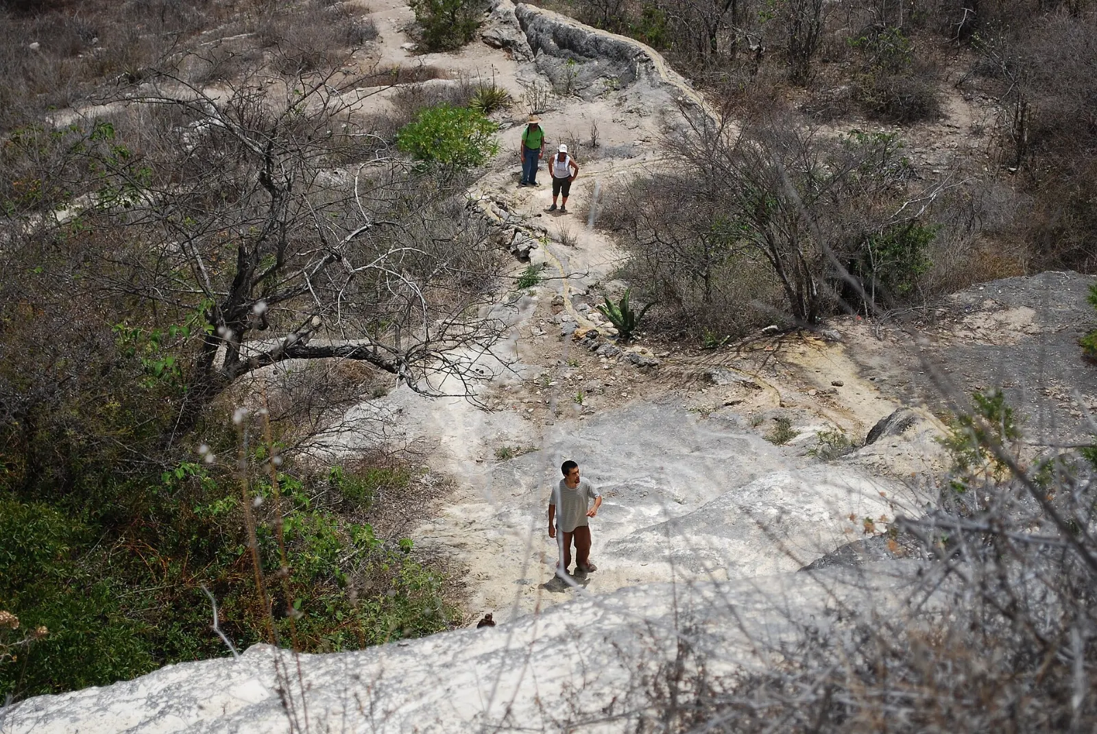 Remains of ancient irrigation terraces at Hierve el Agua, Oaxaca