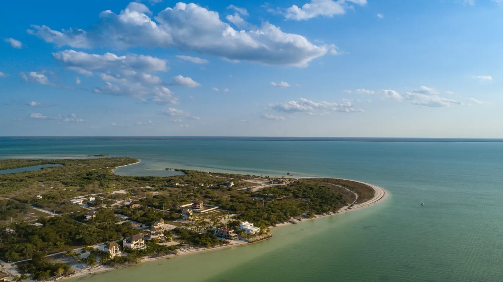 Sandy point and shallow water at Punta Cocos on Holbox, Quintana Roo