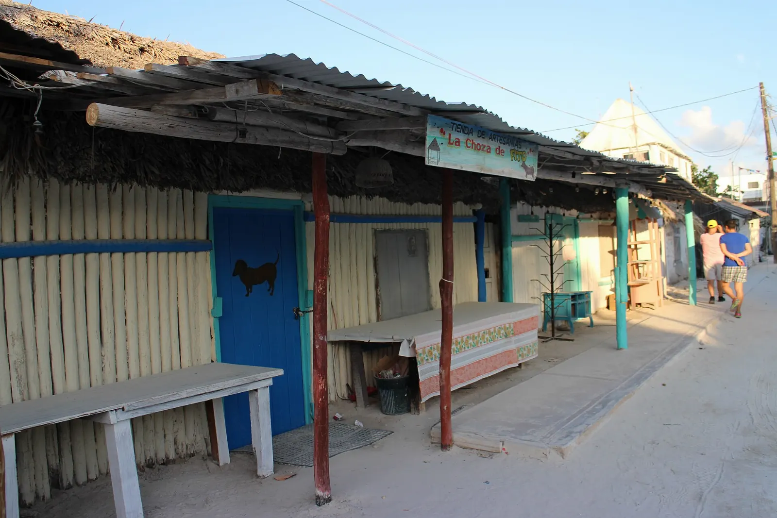 Golf cart on a sandy street in Holbox, Quintana Roo