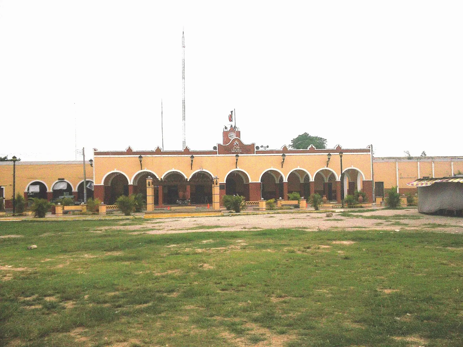 Village square and church in Homún Yucatán