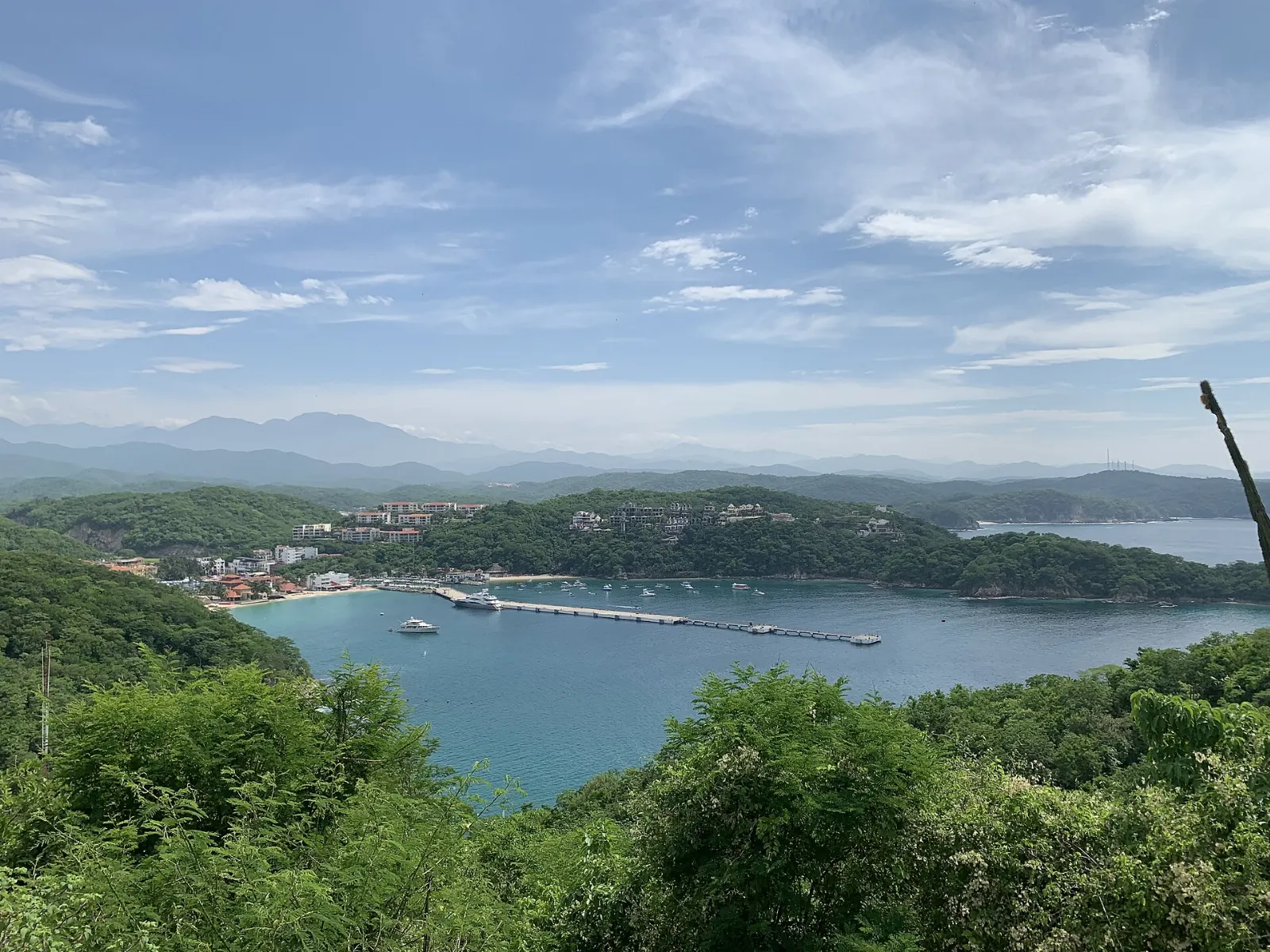 Boats and beach at Santa Cruz Bay in Huatulco, Oaxaca