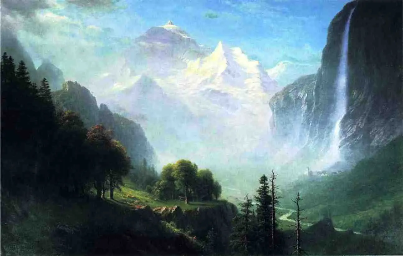 Lauterbrunnen and Staubbach Falls, Interlaken, Switzerland