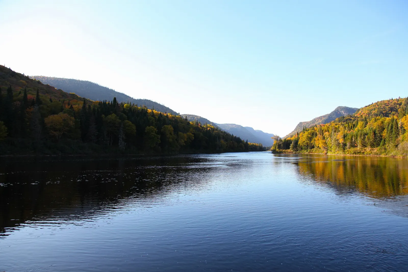 Steep wooded slopes above the Jacques-Cartier River, Jacques-Cartier National Park, Quebec