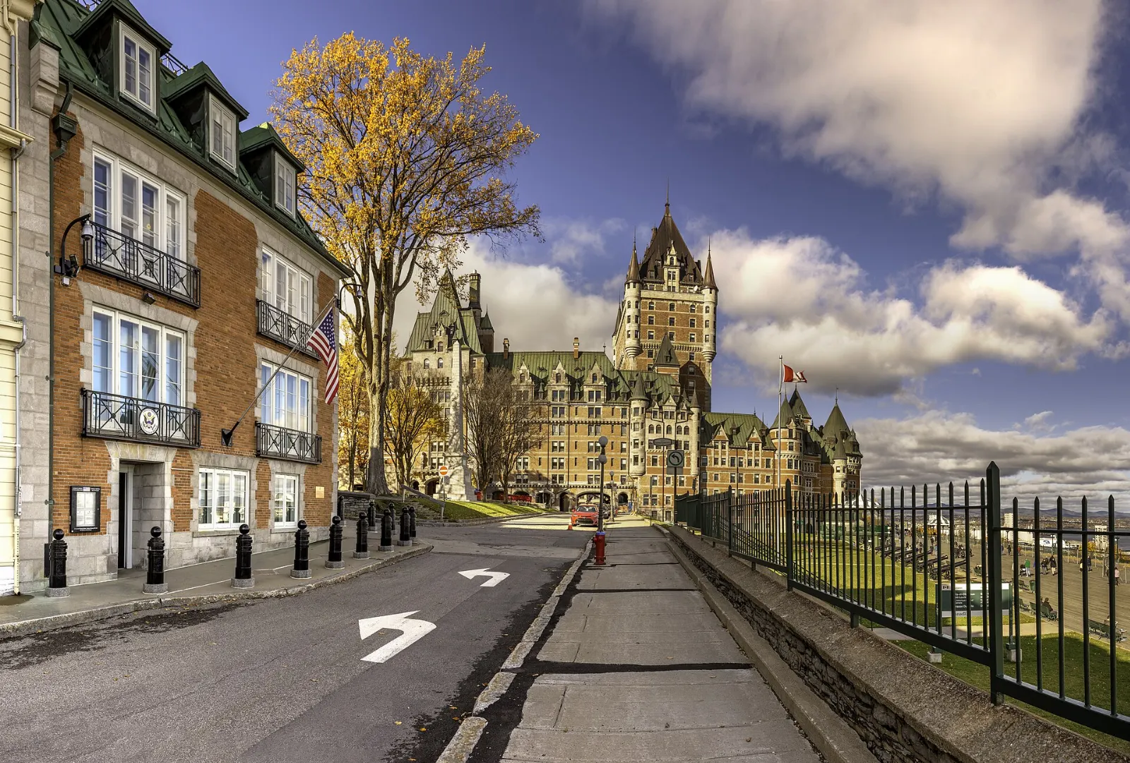 Château Frontenac above the rooftops of Old Quebec, Jacques-Cartier National Park, Quebec