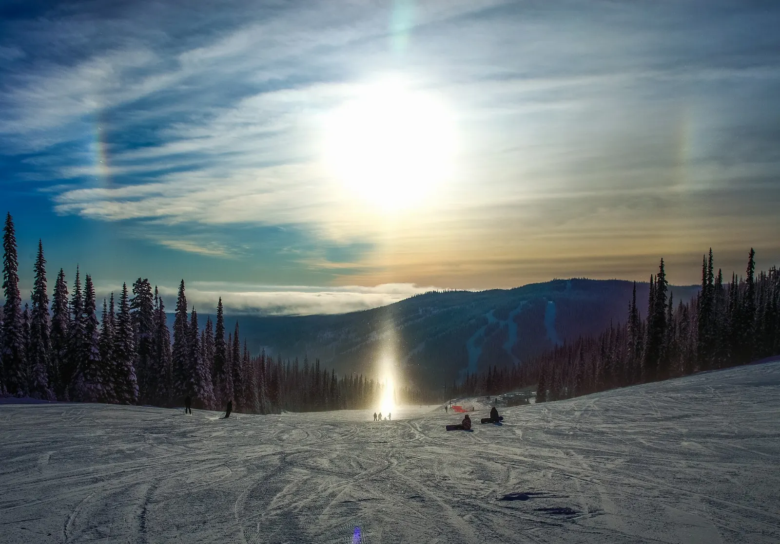 Sun Peaks village and ski slopes in the mountains north of Kamloops, British Columbia