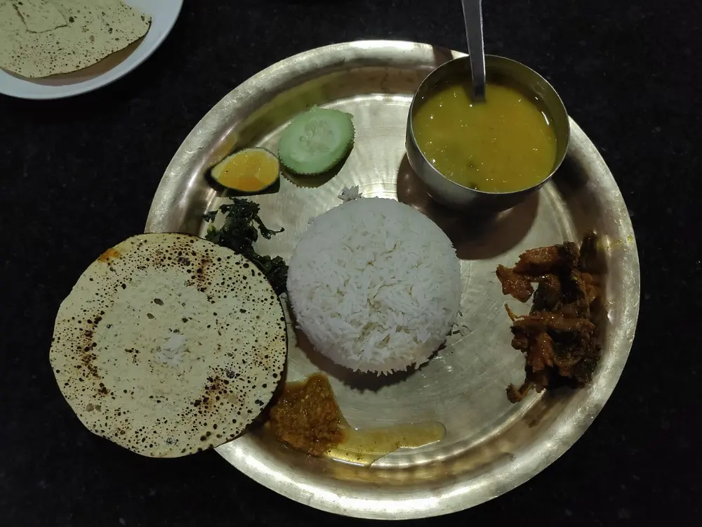 Dal bhat in Kathmandu, Nepal