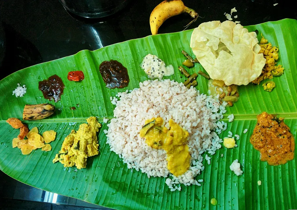 Sadya in Kerala Backwaters, India