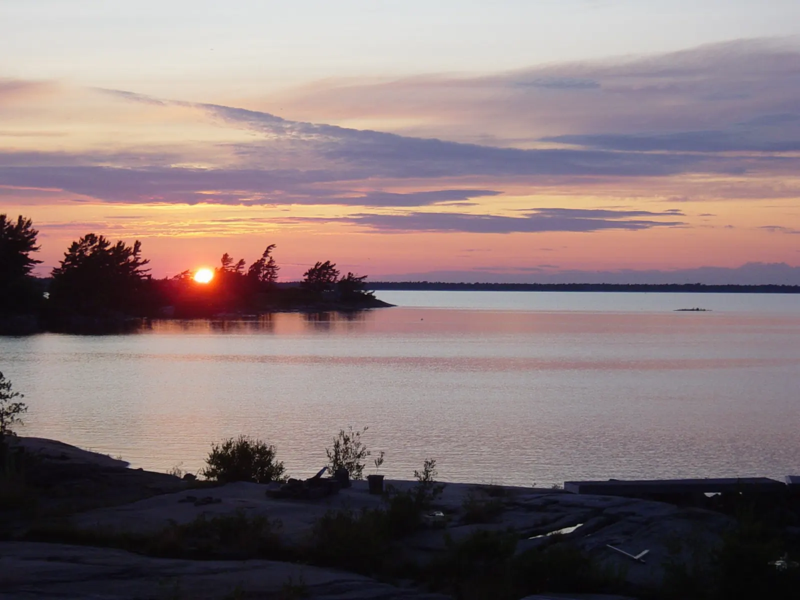 Sunset over the islands of Georgian Bay, Killarney Provincial Park, Ontario