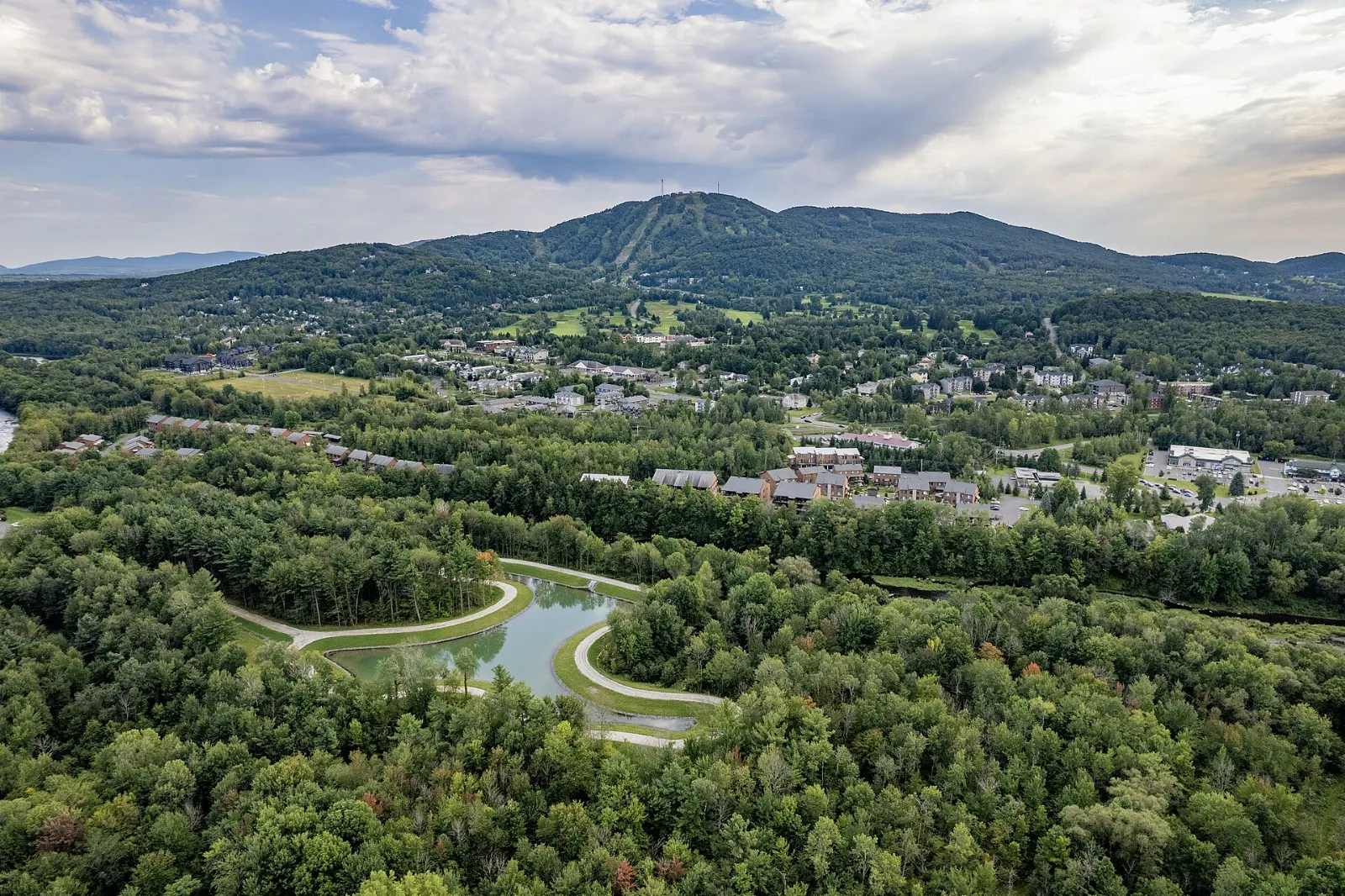 Hills and ski slopes at Bromont in the Eastern Townships, Knowlton, Quebec