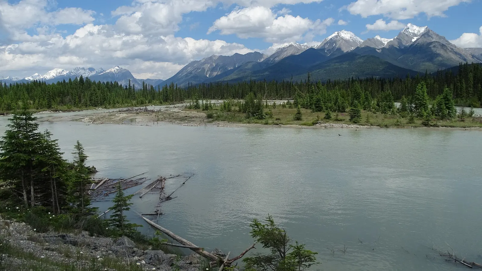 The Radium Hot Springs pools in a rocky canyon, Kootenay National Park, British Columbia