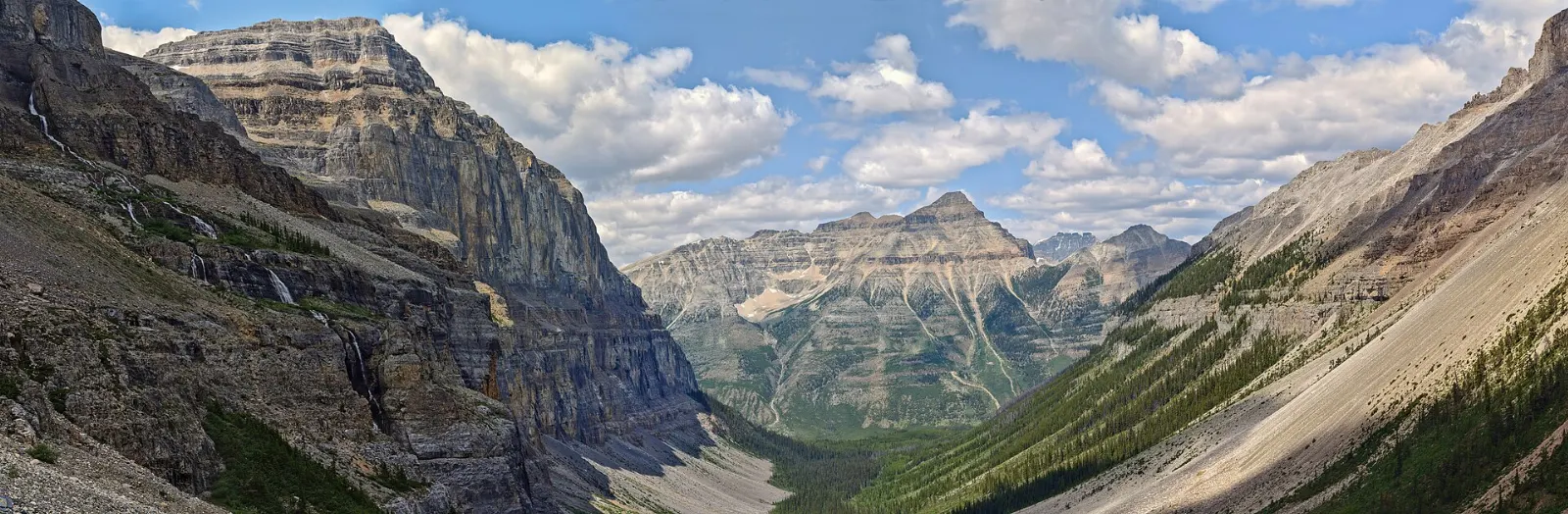 Stanley Glacier hanging above a valley in Kootenay National Park, British Columbia