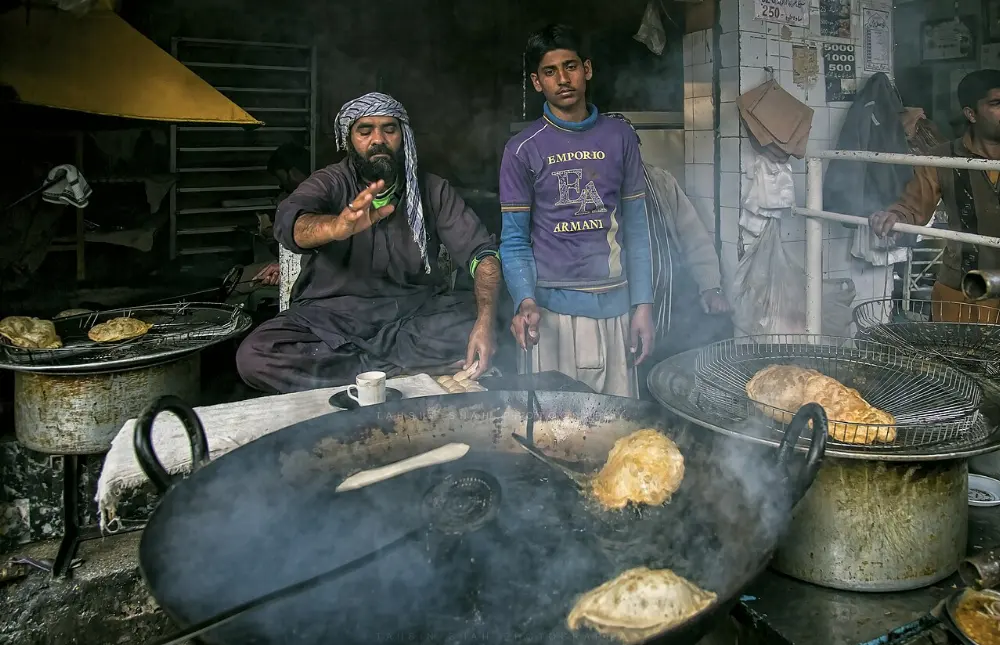 Halwa puri in Lahore, Pakistan