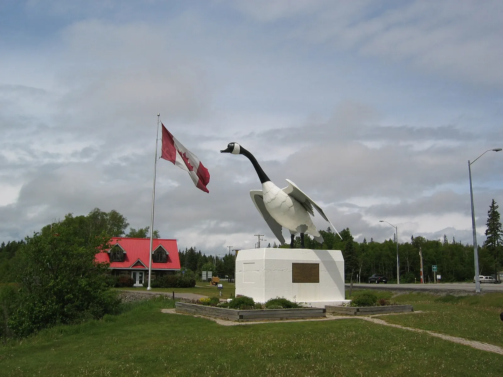 Giant bronze goose monument at Wawa, Ontario, Lake Superior Provincial Park, Ontario