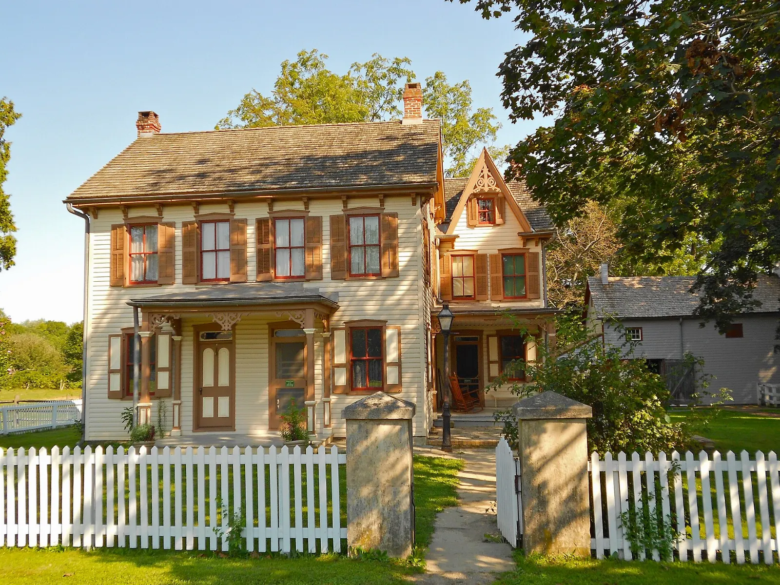 Historic farm buildings and gardens at the Landis Valley Village and Farm Museum, Lancaster County, Pennsylvania