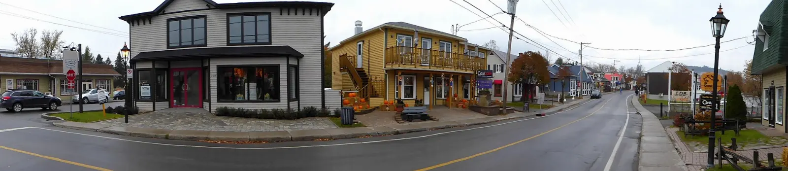 Main street of Saint-Sauveur in the Laurentians, Quebec