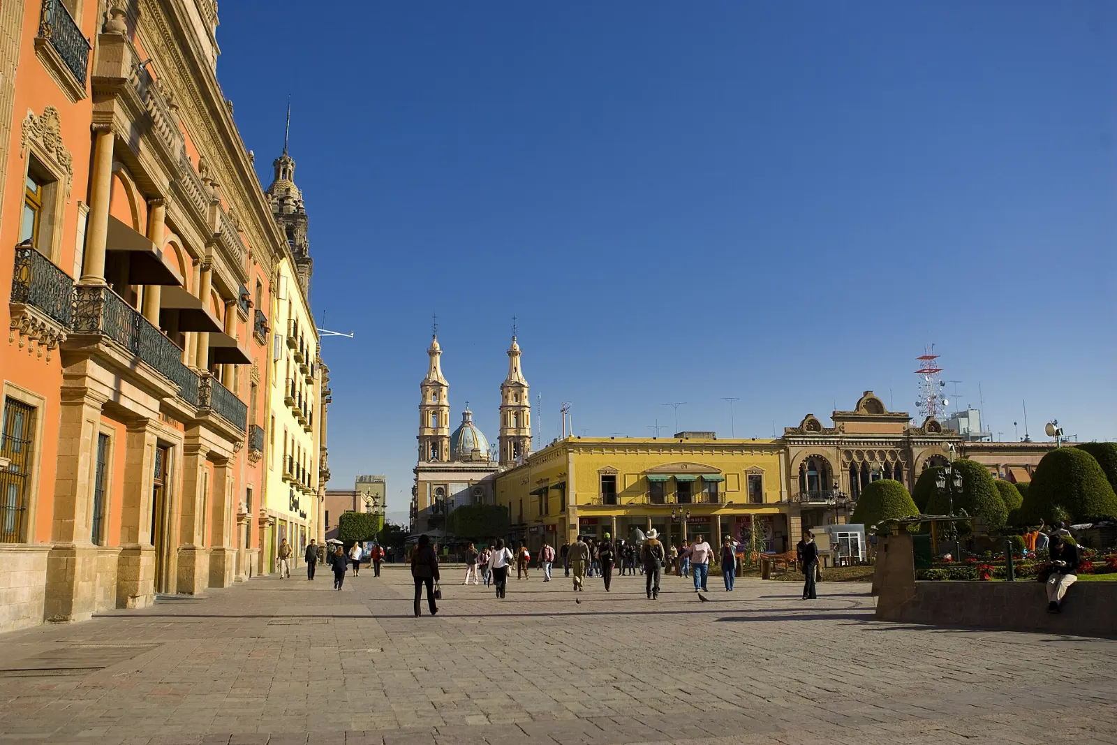Neoclassic arcades around the Plaza de los Mártires in León, Guanajuato