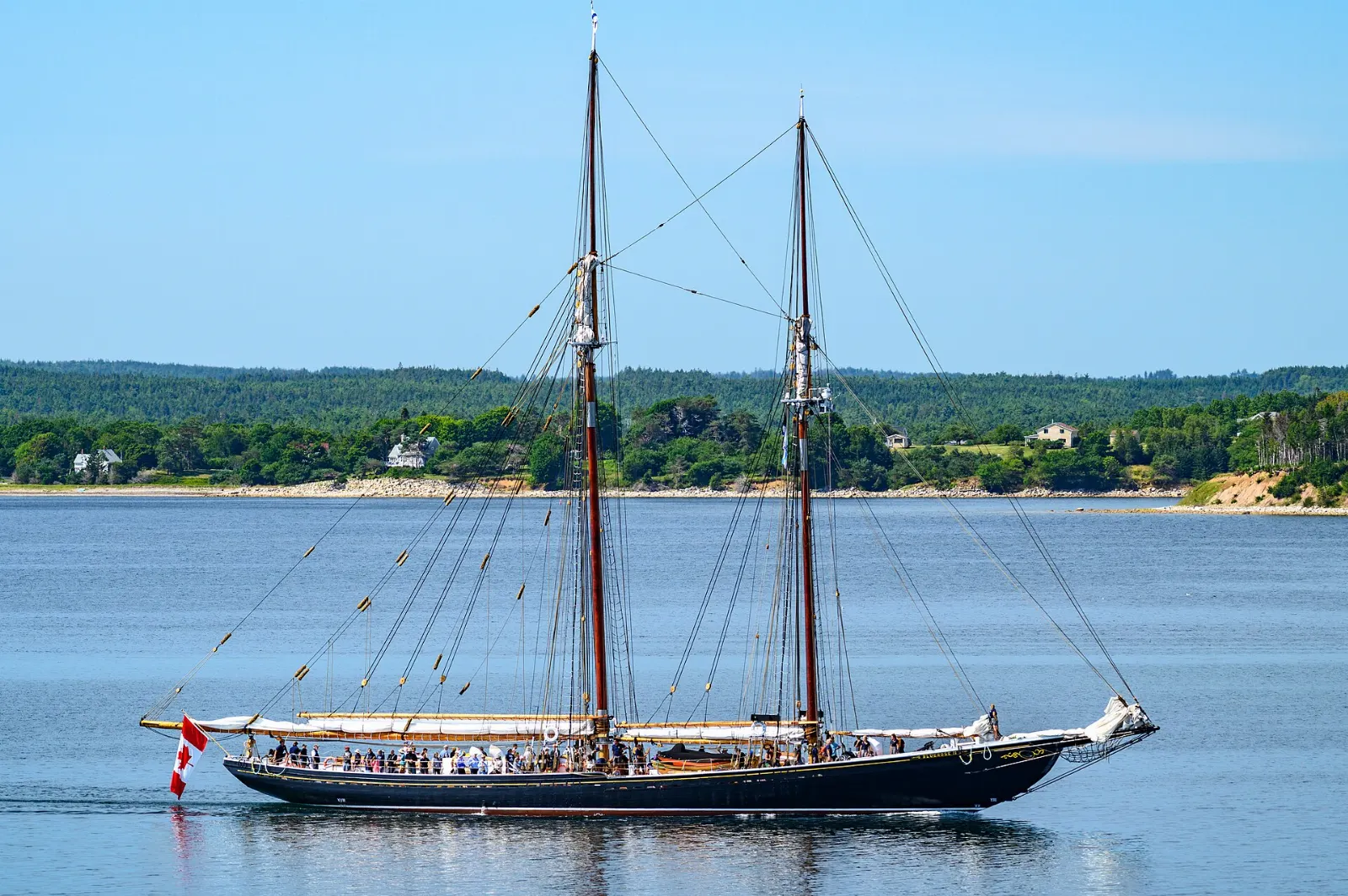 The schooner Bluenose II under sail off Lunenburg, Nova Scotia