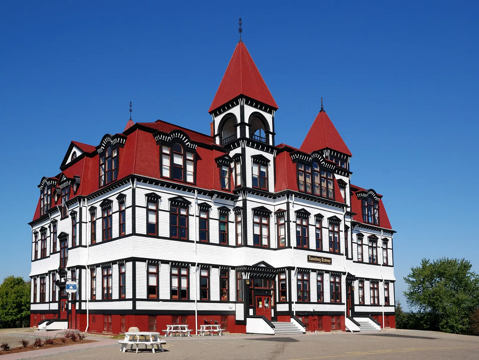 The Lunenburg Academy on its hilltop above the town, Nova Scotia