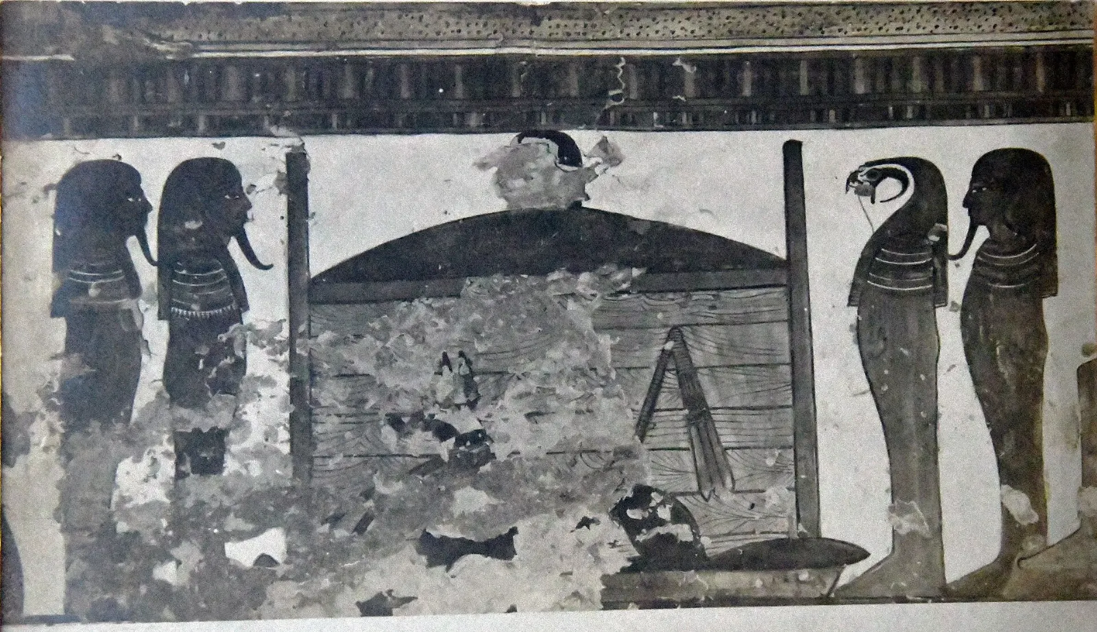 Vivid wall paintings of Queen Nefertari inside her tomb, Luxor, Egypt