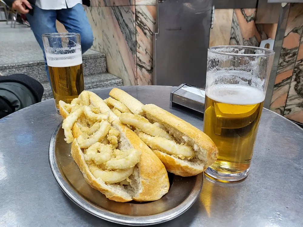 Bocadillo de calamares in Madrid, Spain