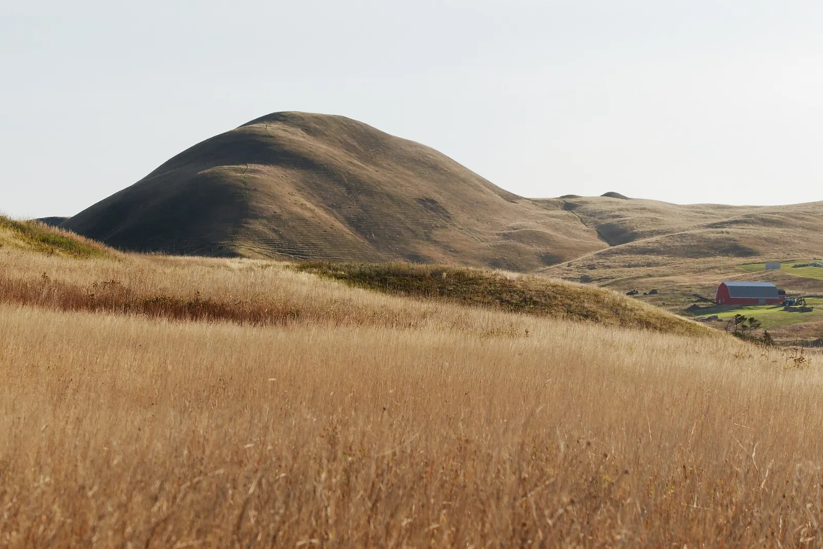 Green hills and cliffs on Entry Island, Magdalen Islands, Quebec