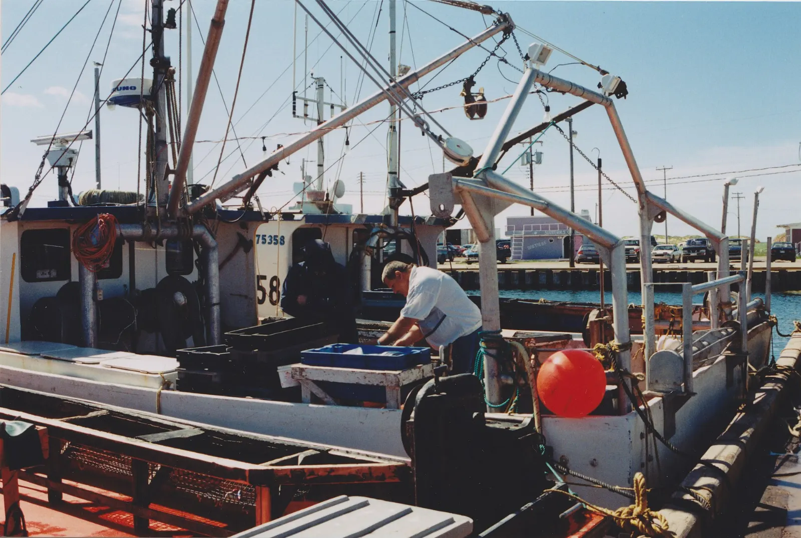 Fishing harbour at Grande-Entrée with lobster boats, Magdalen Islands, Quebec