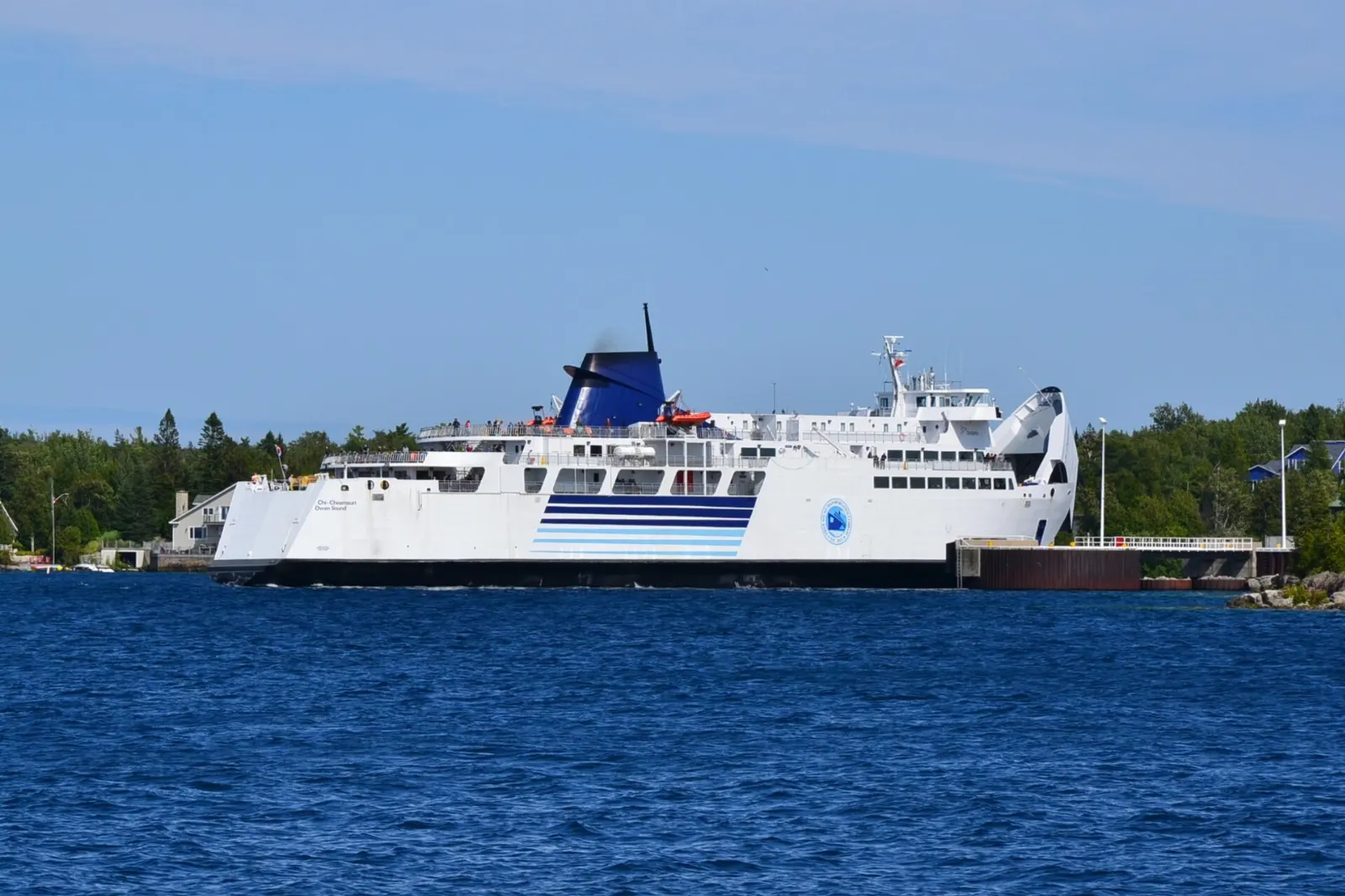Chi-Cheemaun ferry crossing Lake Huron, Manitoulin Island, Ontario