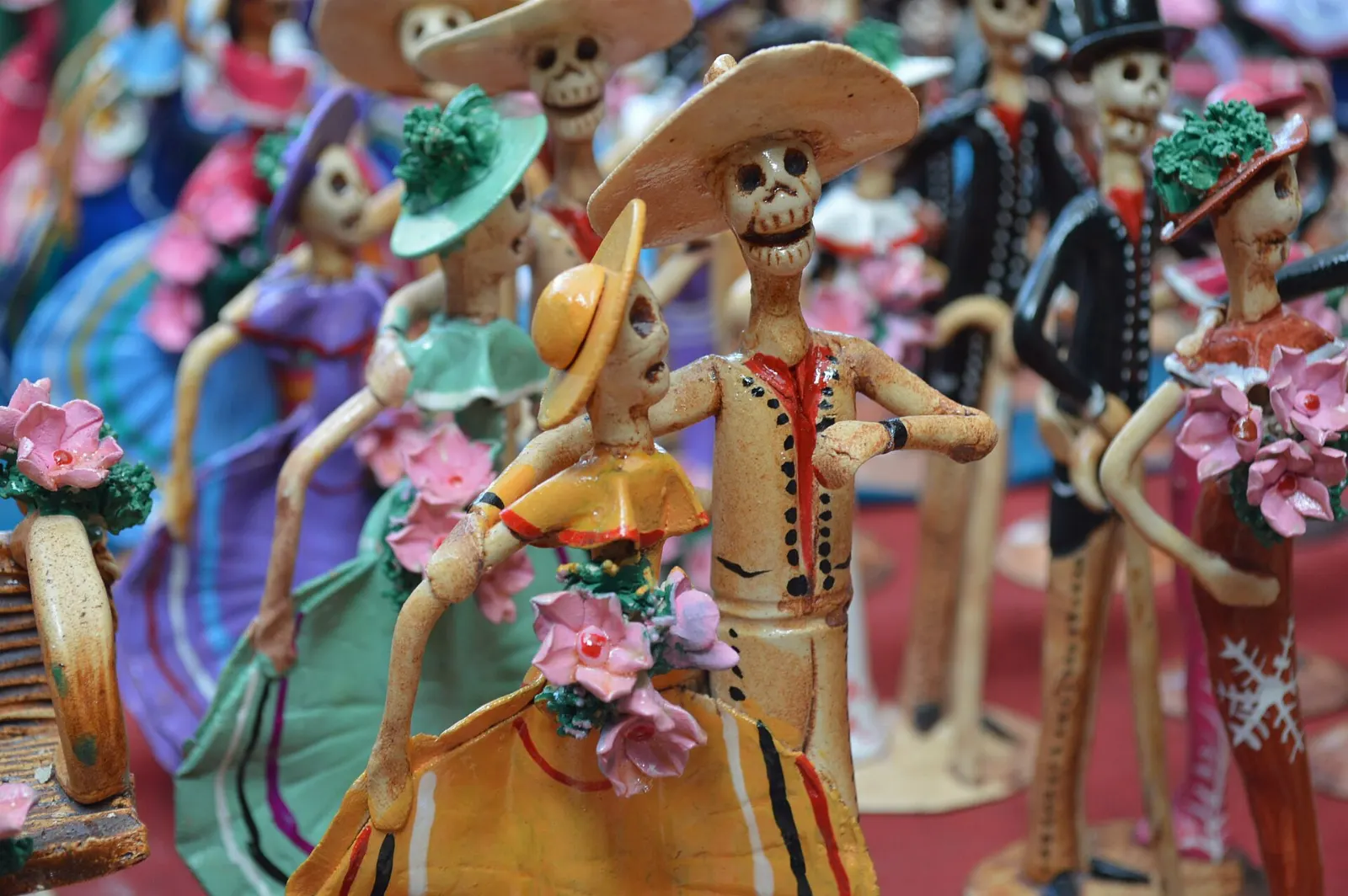 Handmade crafts and pottery on display in Mazamitla, Jalisco