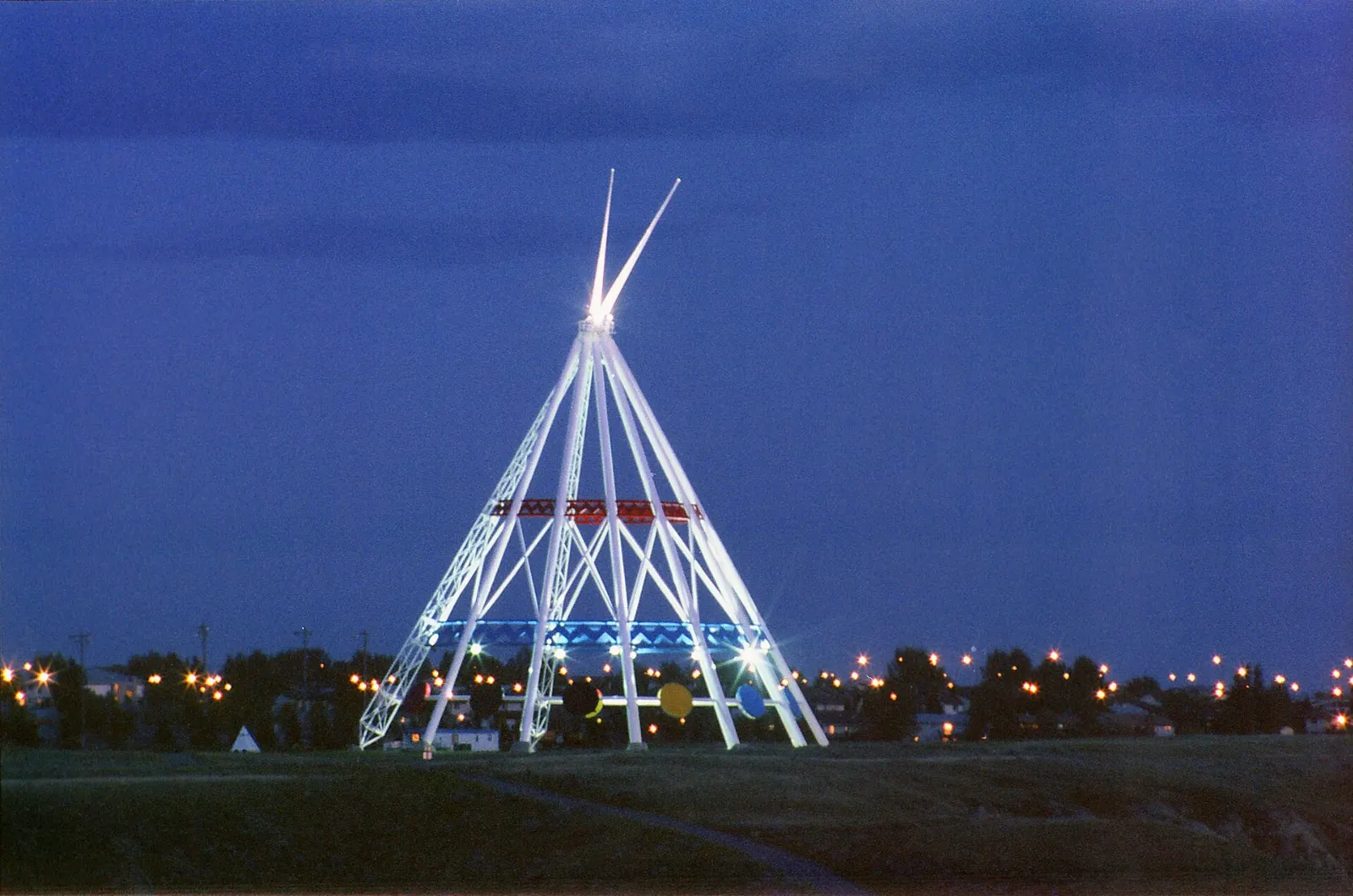 The Saamis Tepee rising above the Medicine Hat valley, Alberta