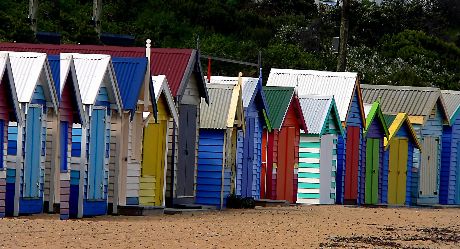 Brighton Beach Bathing Boxes, Melbourne, Australia