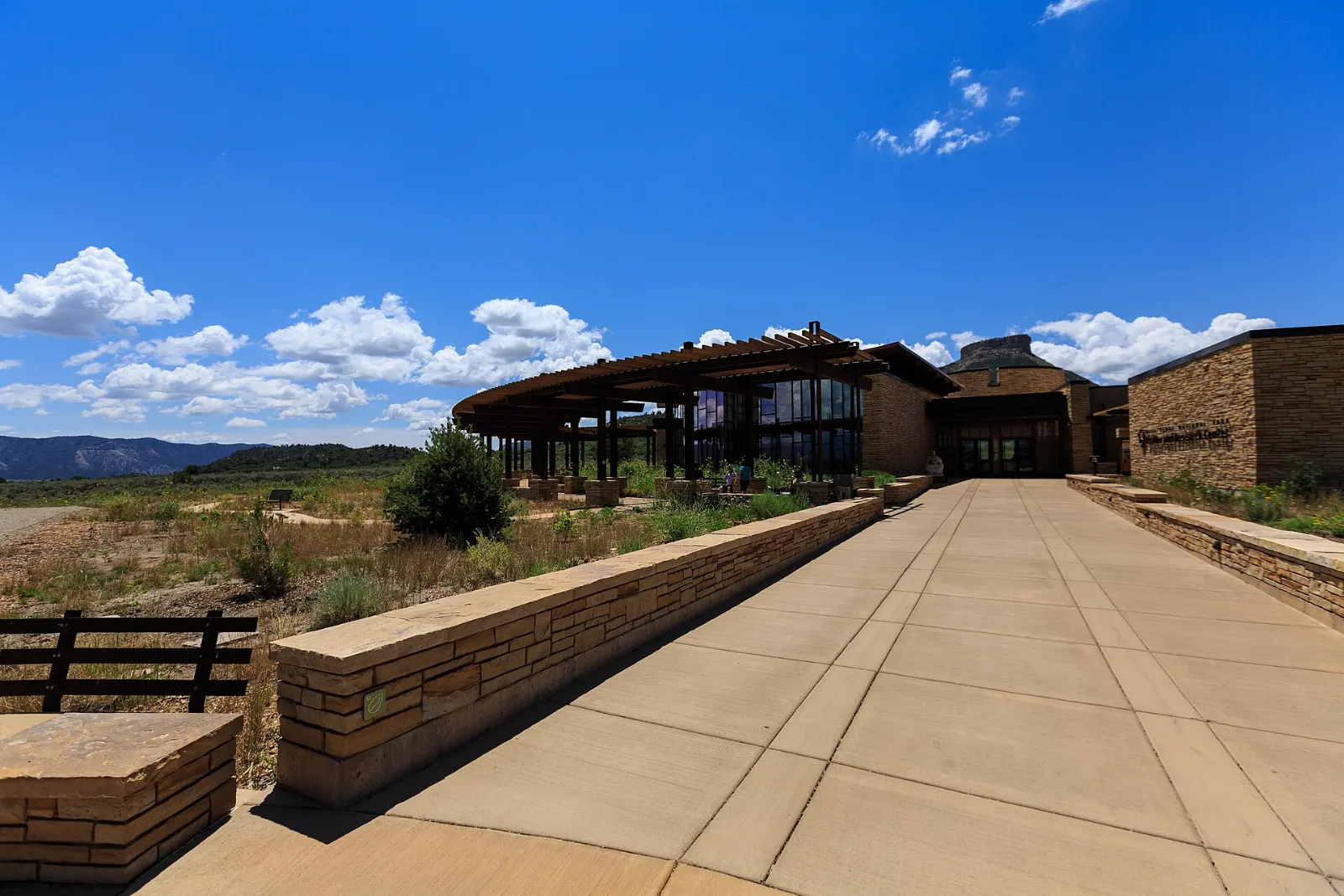 The modern Mesa Verde Visitor and Research Center near the park entrance, Mesa Verde National Park, Colorado