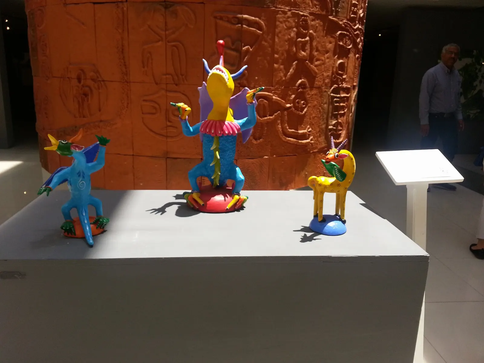 Display of clay figures at the Museo del Barro in Metepec, State of Mexico