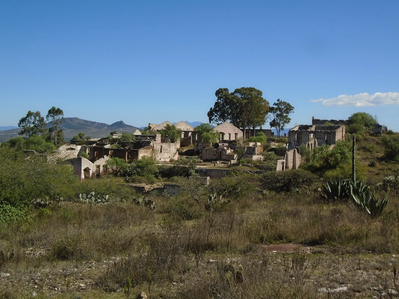 Weathered walls of Hacienda El Triángulo near Mineral de Pozos, Guanajuato