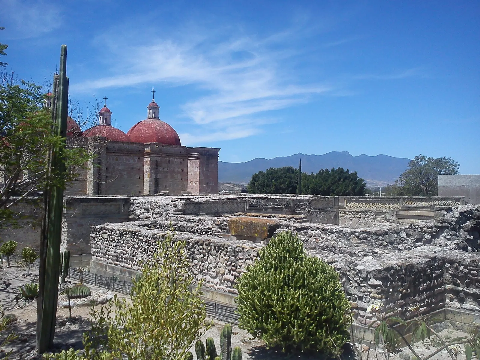 The church of San Pablo built over the Church Group platform at Mitla, Oaxaca