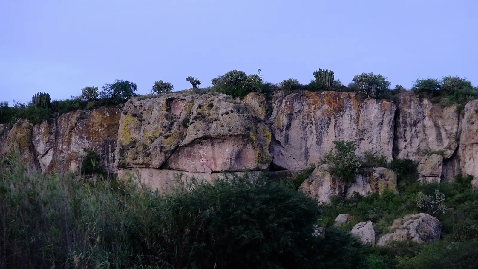 The rocky hillside near the prehistoric caves of Yagul and Mitla, Oaxaca
