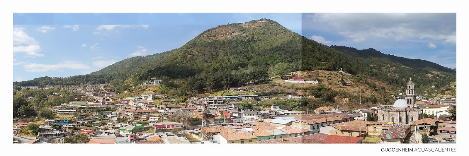 Houses and church in the mountain town of Angangueo, Monarch Butterfly Biosphere Reserve, Michoacán
