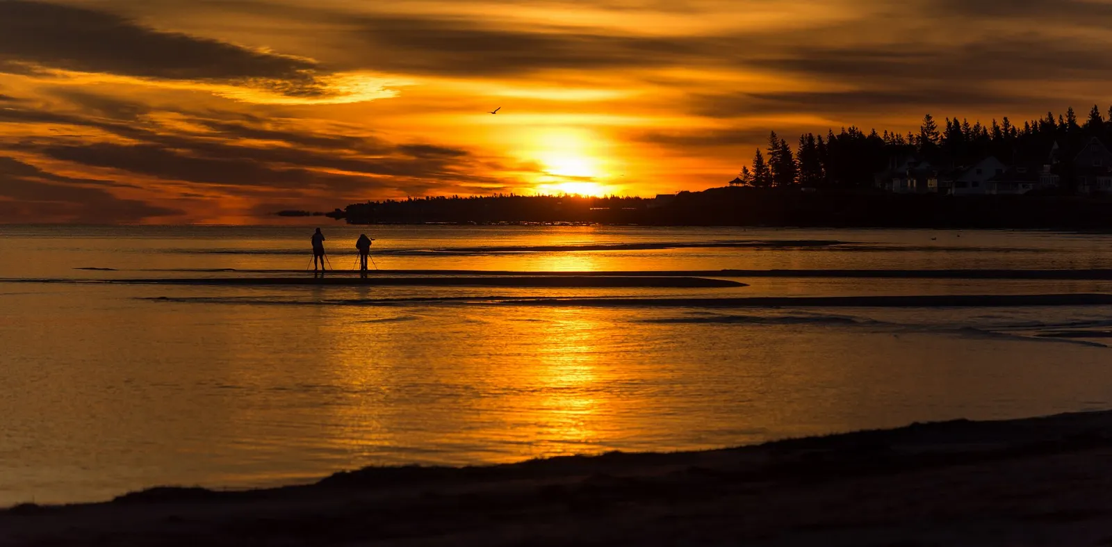 Sandy shoreline at Parlee Beach near Shediac, Moncton, New Brunswick
