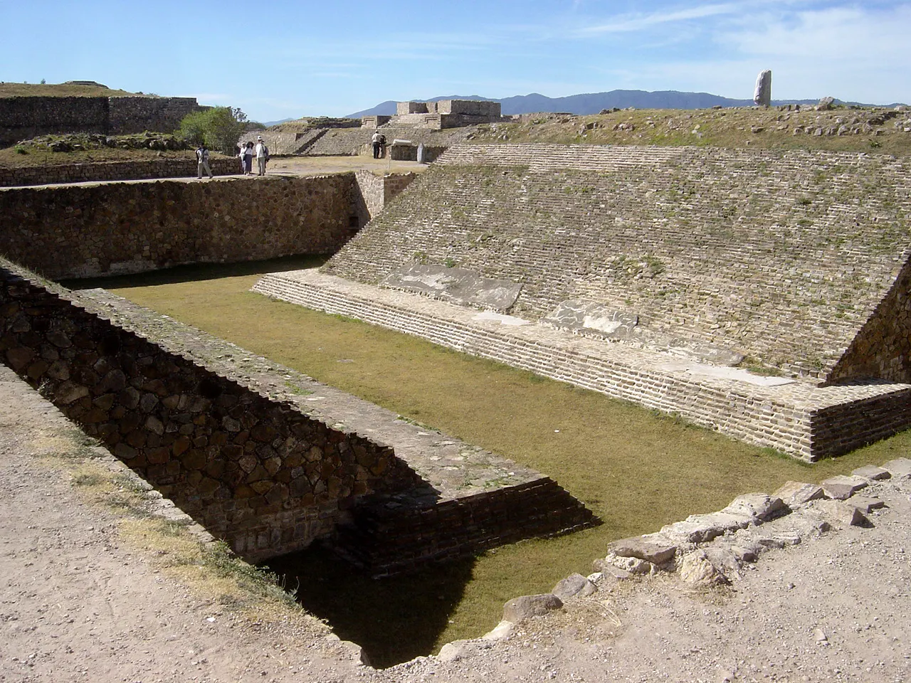 Ancient Zapotec ball court at Monte Albán, Oaxaca