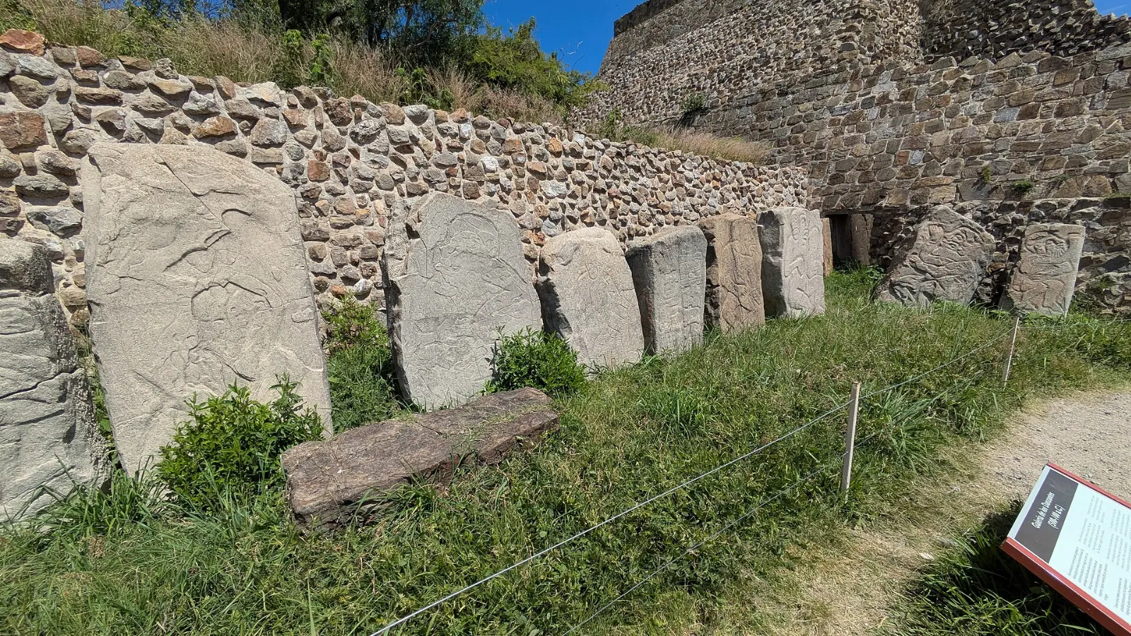 Carved Danzantes stones at Monte Albán, Oaxaca