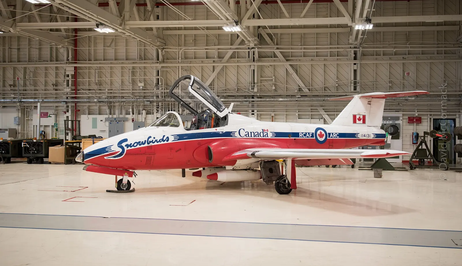 Snowbirds aerobatic jets flying in formation over Saskatchewan, Moose Jaw, Saskatchewan