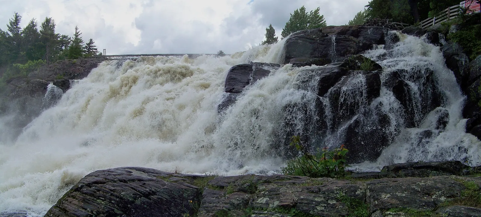 Waterfall on the Muskoka River in downtown Bracebridge, Ontario